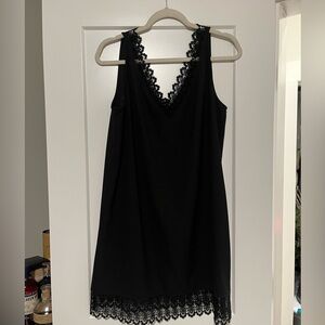 Black flower lace dress